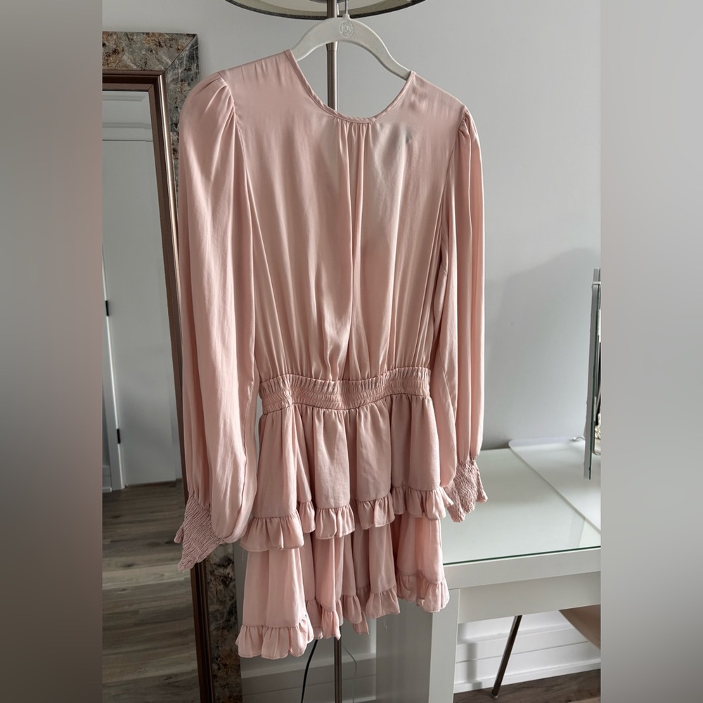 NWOT Elegant Blush Pink Ruffle Dress